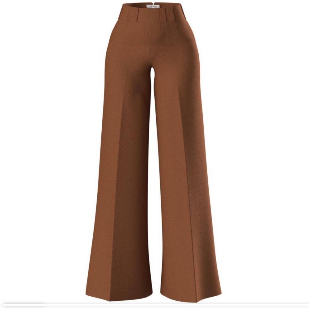 Wide Leg High-Waist Pants in Brown